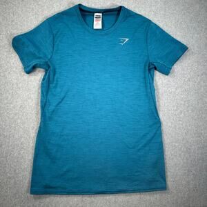 Gymshark Speed T-Shirt Men's Medium GMST5172 Short Sleeve Blue Crew Neck Gym Run